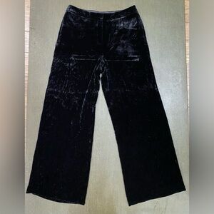 Lafayette 148 Rich Black Rayon/Silk Velvety hand-feel Wide Leg Pants Size 10
